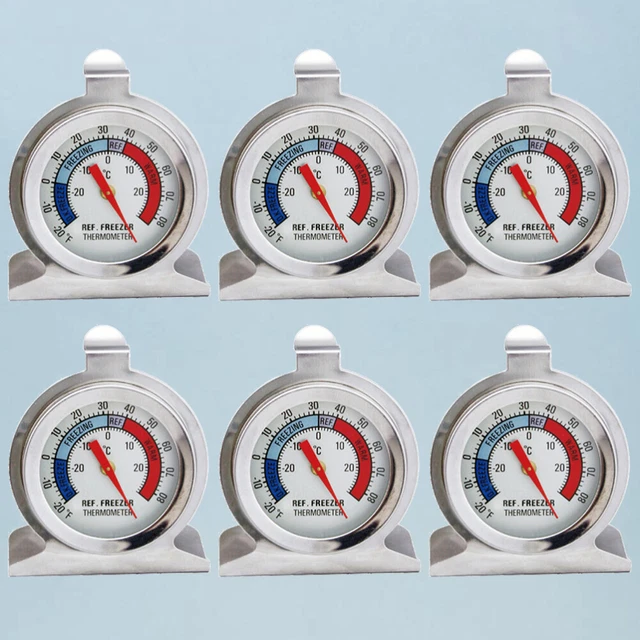 6 Pcs Refrigerator Temperature Gauge Fridge Stainless Steel