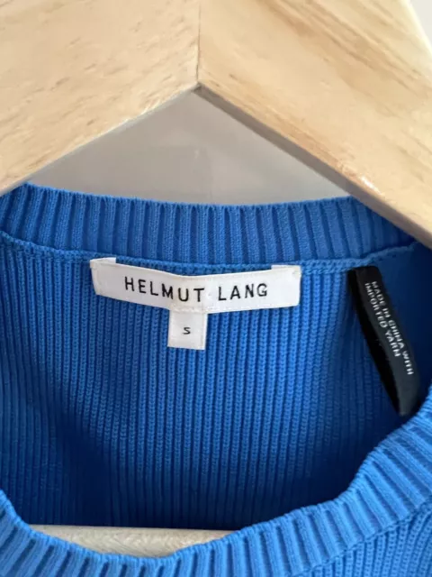 Helmut Lang Soft Rib Baby Tee In Blue-Designer Label-Cute-Comfy-Size S 3