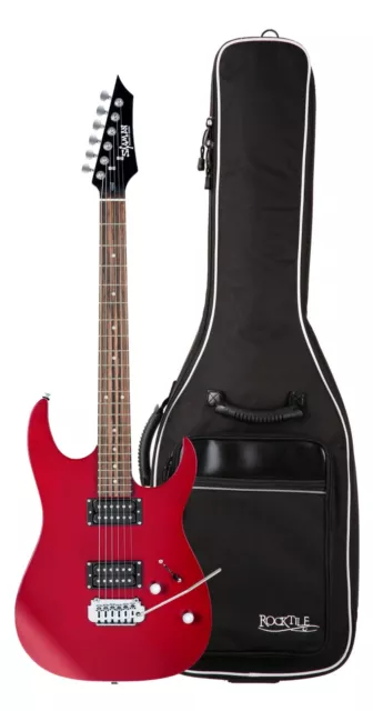 Shaman HX-100 RD Set E-Gitarre Humbucker Ahorn Gigbag Tasche Satin Red Rot