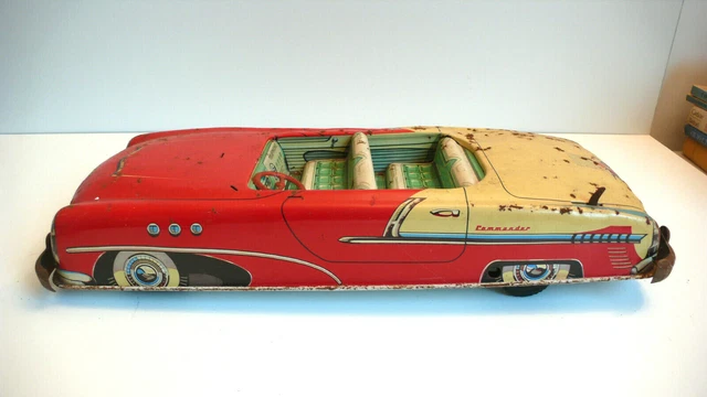 Jouet Ancien Joustra – Cabriolet Électrique Réf. 2801 – Tôle – Voiture Vintage