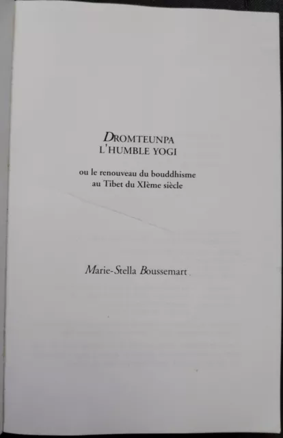 Dromteunpa l'humble yogi Marie-Stella Boussemart éditions Vajra Yogini 1999 2