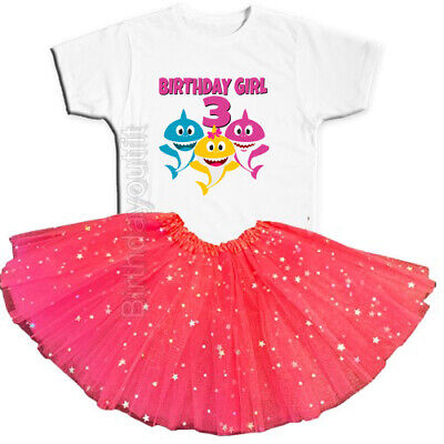 Baby Shark Birthday Party 3rd Tutu Outfit Personalized Name option