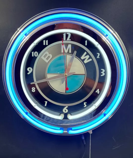 15" BMW Sign Double Neon Clock