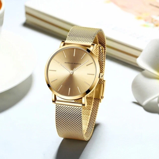 Orologio Da Donna Avaner Ultra Sottile Con Strass, Quadrante Analogico Al Quarzo, Bracciale In Acciaio, Elegante E Minimal
