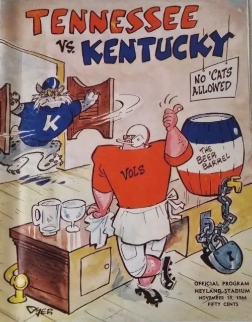 1966 TENNESSEE VOLUNTEERS vs KENTUCKY WILDCATS 8X10 PHOTO NCAA FOOTBALL PICTURE