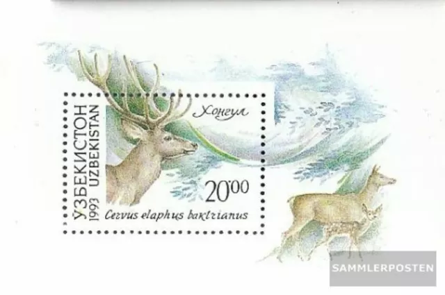 Usbekistan Block1 (kompl.Ausg.) postfrisch 1993 Einheimische Fauna