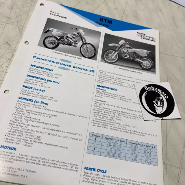 KTM 360EGS 1996 1997 GS360SD 360 EGS Scheda Tecnica Motocicletta Sospensione