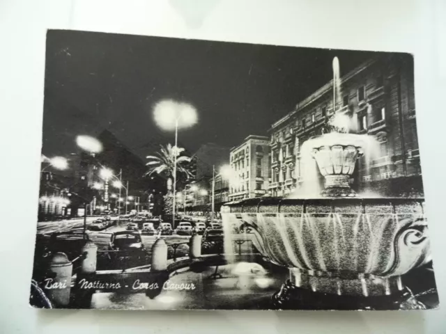 Cartolina Viaggiata "BARI Notturno - Corso Cavour" 1961