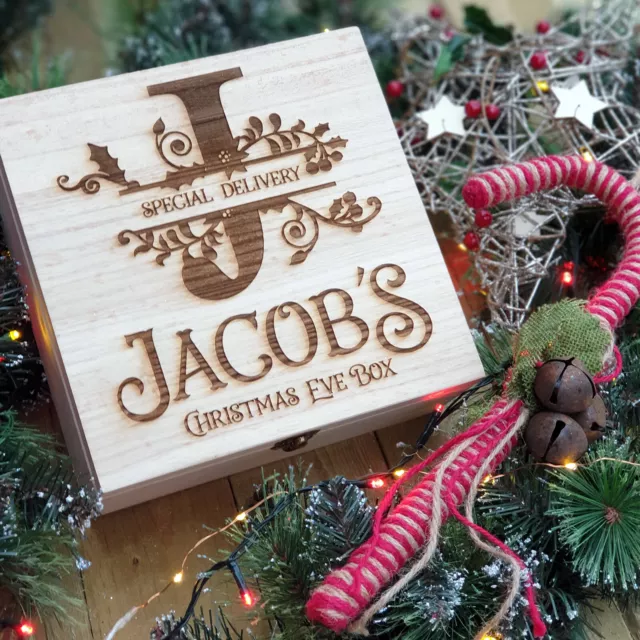 CHRISTMAS EVE BOX - Personalised Wooden Engraved Children's Xmas Eve Box