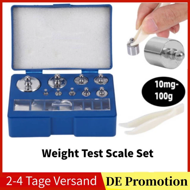 Kalibriergewicht, Prüfgewichte, Eichgewicht, Satz inkl. 10mg-100g, 17-teilig Neu