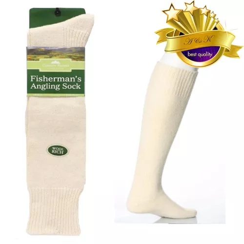3 Paires De Homme Hautes Pêcheur Mer Bottes Chaussettes Randonnée Pêche Size6-11