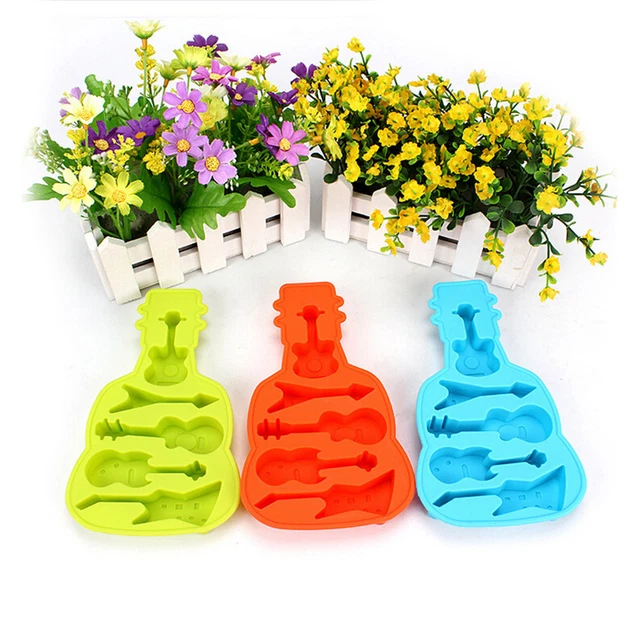 Guitar Silicone Mold Fondant Cake Chocolate Decorating Baking Tools Mould yu