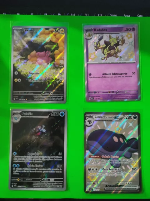 Lotto 4 Carte Pokemon Destino Di Paldea Shiny