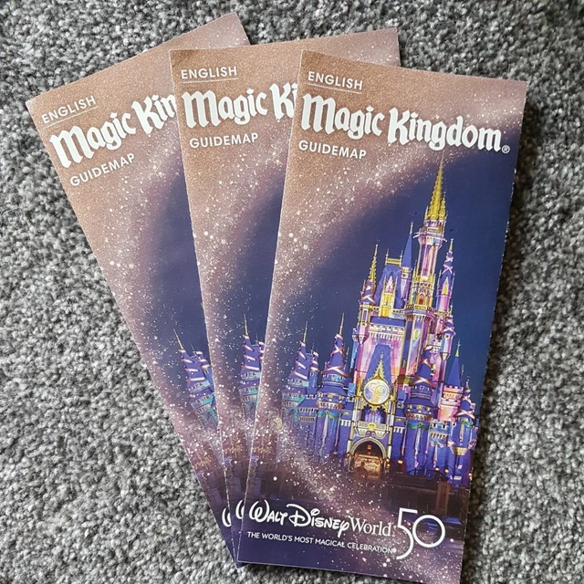 WALT DISNEY WORLD Magic Kingdom Guide map Brochure 50th Anniversary