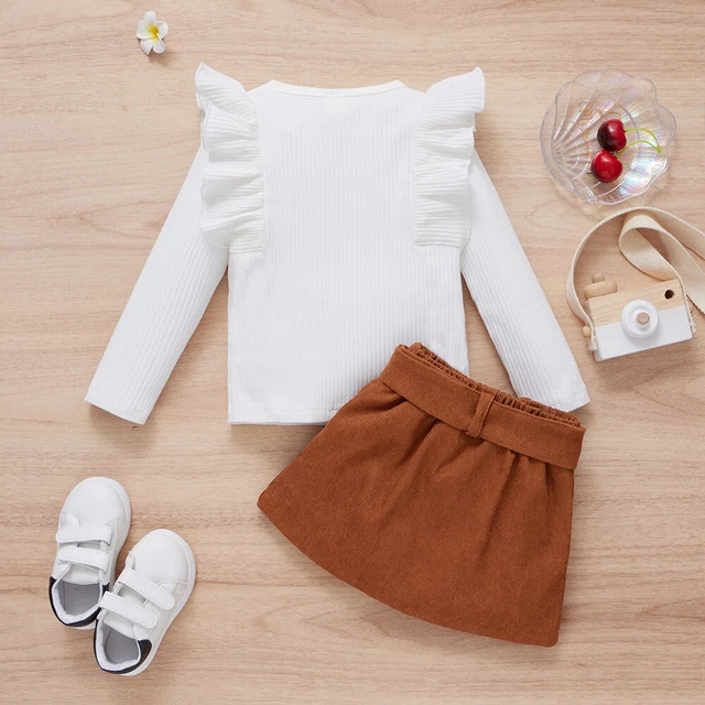 2PCS Toddler Kids Girls T-shirt Tops Skirt Dress Outfits Set  Party Clothes Set 5