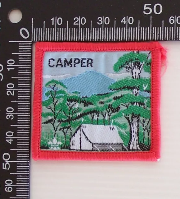 Vintage Camper Boy Scouts Australia Tent Camping Embroidered Patch Sew-On Badge