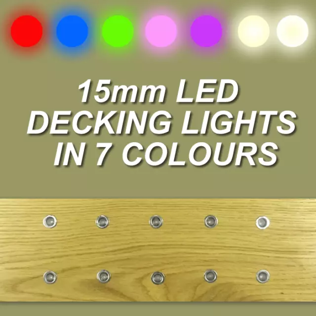 10x15mm LED Decking/Plinth/Recessed Kitchen Light Kit 7 COLOURS+Extension Cables