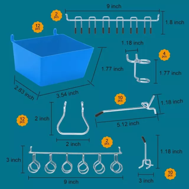 Kit Organizador De Accesorios De Tablero Perforado De 248 Piezas, Contenedores 2