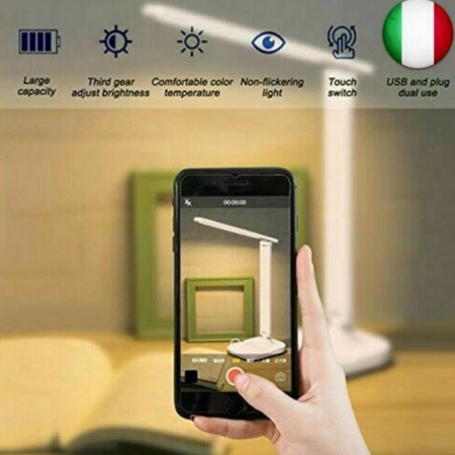 Lampada Touch Ricaricabile Pieghevole 180° Luce Led Scrivania E Tavolo Te-B0371 3