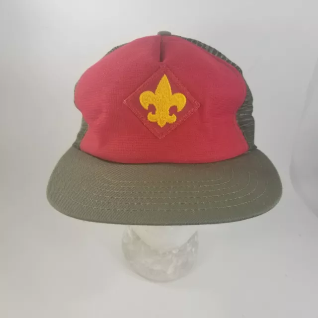 VINTAGE BOY SCOUTS Of America Baseball Cap - BSA Hat Red Green