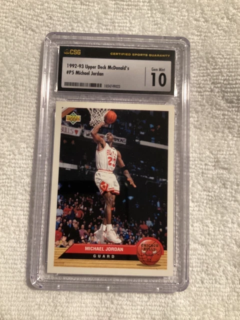 1992-93 Upper Deck McDonald's Restaurant Michael Jordan #P5 CSG 10 Gem Mint HOF 1992-93 Upper Deck McDonald's Restaurant Michael Jordan #P5 CSG 10 Gem Mint HOF