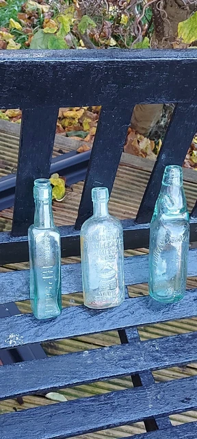 3 Antique Glass Bottles