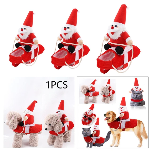 Costume de chien père noël équitation drôle pour chiot chaton petit chien