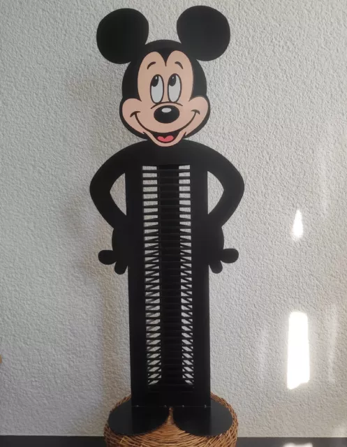 Topolino supporto CD metallo 107 cm altezza anni 80 Topolino vintage 33 scomparti CD