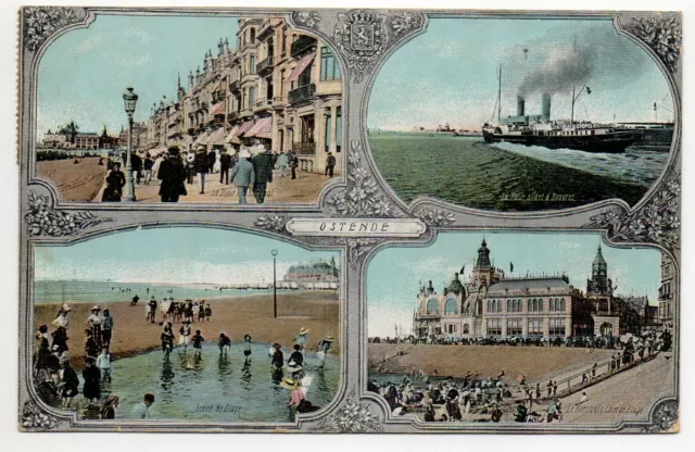 BELGIQUE - Belgium - Old Postcard - OSTENDE - Carte 4 vues