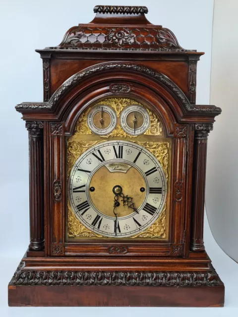 Large Barwise London Carved 8 Bells Triple Fusee Musical Bracket Clock