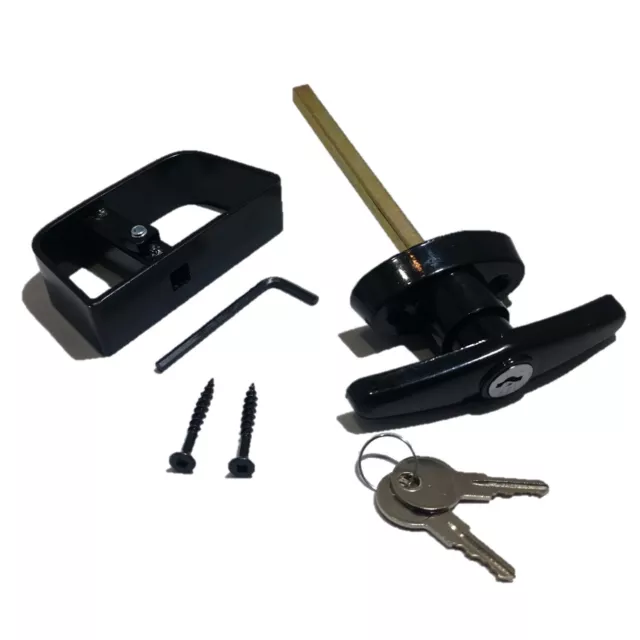 Shed Door T-Handle Lock Kit - Longer 5-1/2" Stem w/ keys & tools FREE SHIPPING!