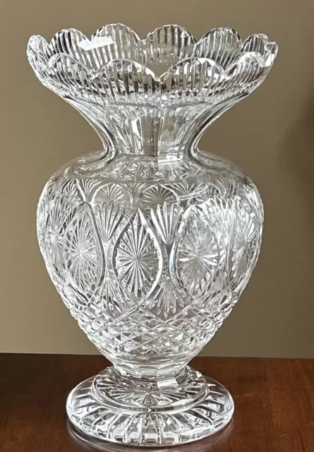 Waterford Crystal Vase 12" Master Cutters Signed Very Heavy