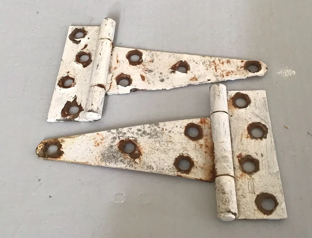 LOT OF 2 Antique Vintage Barn Door Iron Strap Hinges Rusted IRON 2