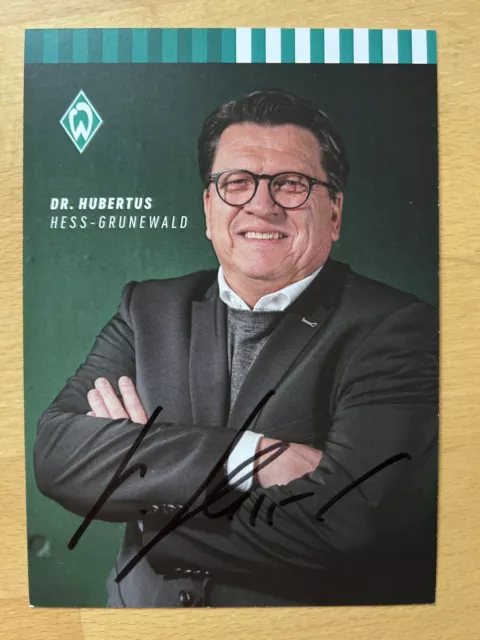 Hubertus Hess Grunewald postcard Werder Bremen 2023-24 autograph card original signed