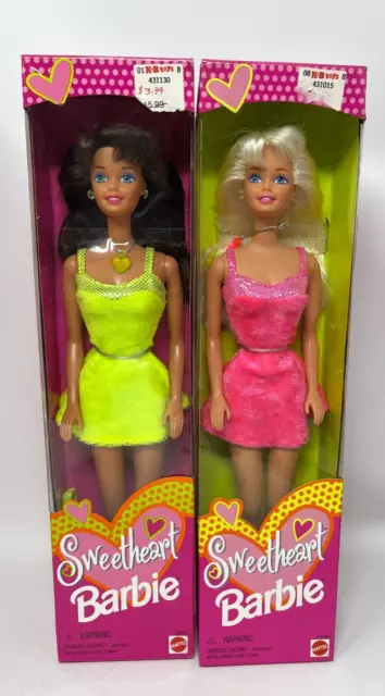 Vintage Mattel Barbie Sweetheart Dolls (2) Brunette & Blonde 1997 Barbie Doll