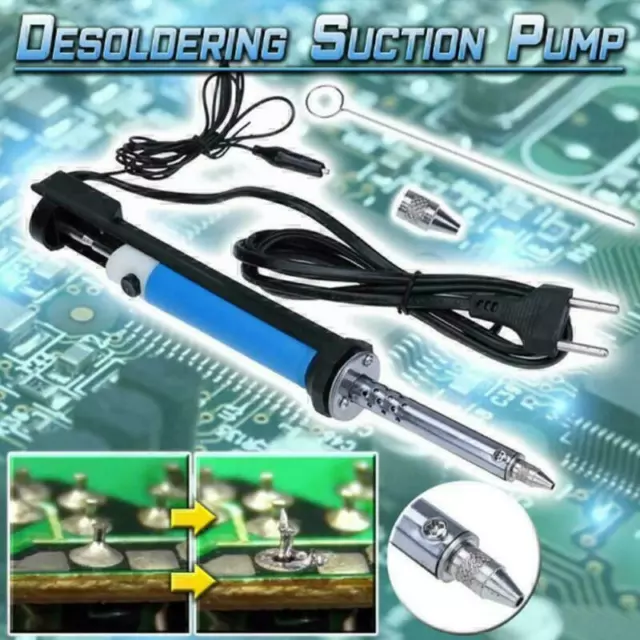 Desoldering Solder Sucker Soldering Pump Suction Tin Tool Gun Remova EU Plu B2U8