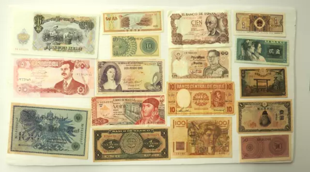 Lot of 17 Foreign Banknotes World Paper Money - FREE SHIPPING! Lot 2-4/27