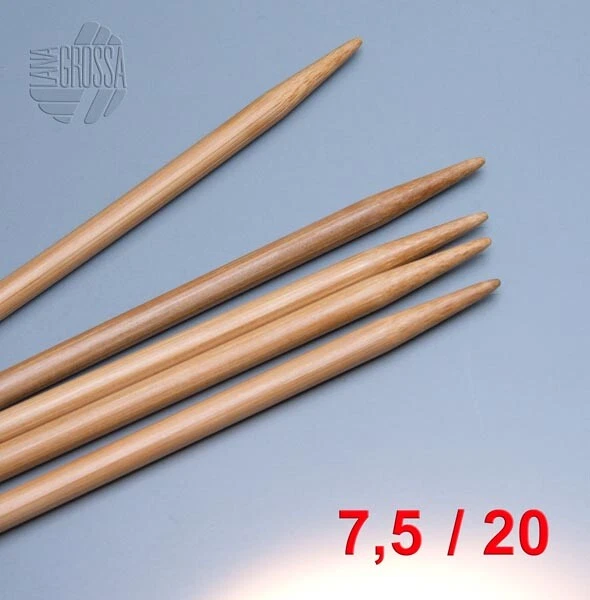 2 Aiguilles à Tricoter En Bambou 8 Mm - Longueur 25 Cm, Pointe Unique, Idéales Débutants - 8
