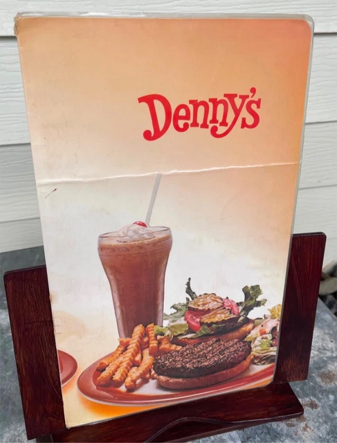 1975 DENNY'S RESTAURANT Original Laminated Vintage Real Food Photo Menu