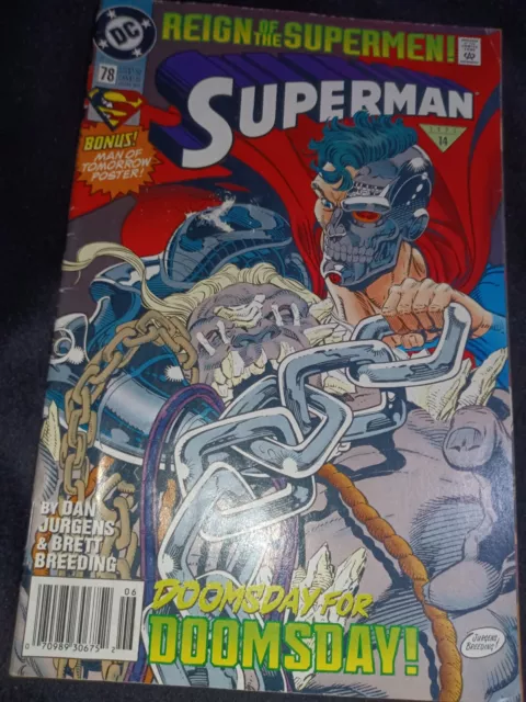SUPERMAN #78 REIGN OF THE SUPERMEN Doomsday for Doomsday June 1993