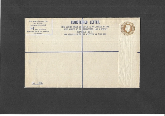 GB Stationery 1943 KGVI 51/2d Registered Envelope 'M.COOK & SON' size H H&B RP56
