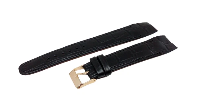 Bracelet De Montre Vintage En Cuir Crocodile Véritable - Largeur 18 Ou 20 Mm, Anses Soudées, Occasion