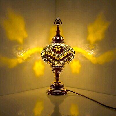 Stile Turco Marocchino Mosaico Multicolore Lampada da tavolo, Lampada da tavolo luce globo grande