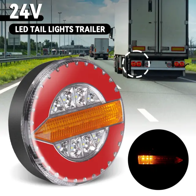 24V LED Tail Rear Light For Truck Trailer Stop Turn Tail Brake Lights Waterproof