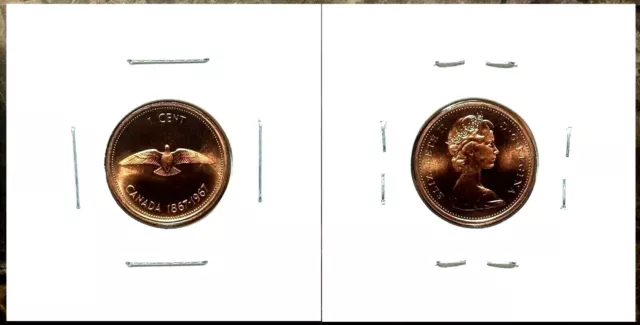 Canada 1967 Centennial Rock Dove Proof Like Small Cent -Penny!!