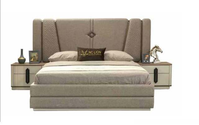 Lit Table de Chevet 3tlg Chambre à Coucher Set Élégant Design Moderne Luxe Lits