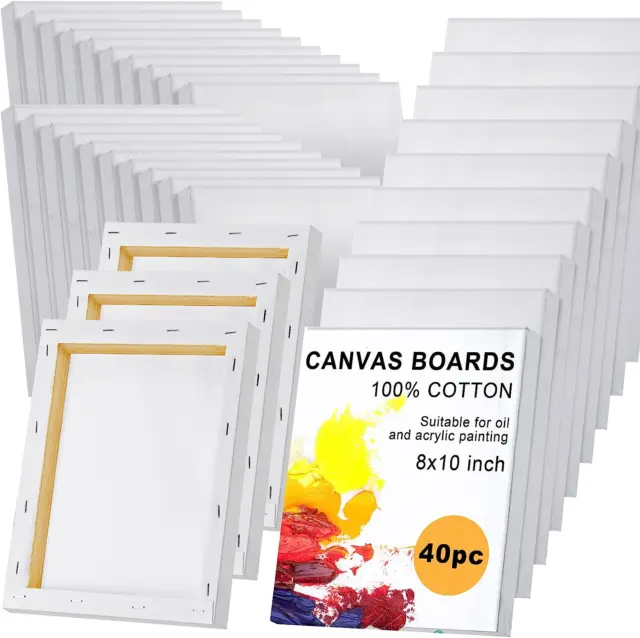 7 PACK Art Supply Stretched Canvas Blank Canvas for Painting Bulk Canvas  Panels