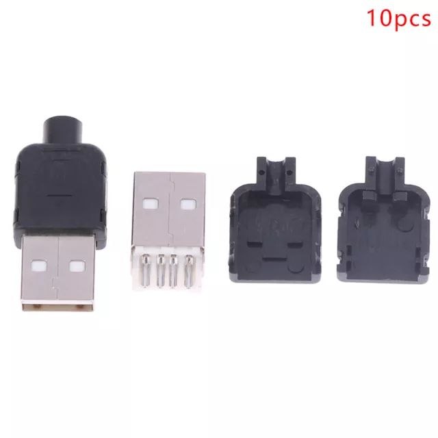 10 Sets DIY USB 2.0 Connector Plug A Type Male 4 Pin Adapter Socket Assembly SPI 2