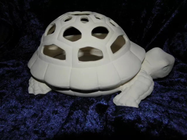 Ready to Paint Ceramic Patio Lantern Tortoise T-light or candle Holder