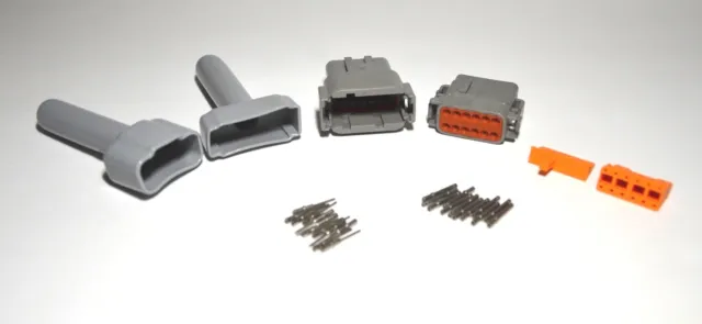 Deutsch DTM 12-Pin Véritable Connecteur Kit 20-22AWG Solide Contacts & Bottes,US